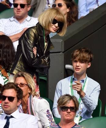 Mandatory Credit: Photo by James Veysey Shutterstock (13012407bv) Anna Wintour and Luke Wintour in the Royal Box on Centre Court Wimbledon Tennis Championships, Day 6, The All England Lawn Tennis and Croquet Club, London, UK - 02 Jul 2022 Wimbledon Tennis Championships, Day 6, The All England Lawn Tennis and Croquet Club, London, UK - 02 Jul 2022  Copyright: xJamesxVeysey Shutterstockx 13012407bv