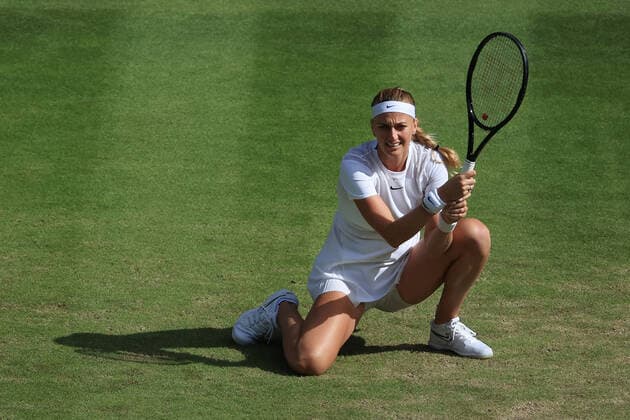 Tennis - Wimbledon (Day 6) 2nd July 2022 - Tennis - Wimbledon (Day 6) - Petra Kvitova (CZE) looks dejected against Paula Badosa (ESP) during their Ladies Singles 3rd Round match - Photo: Simon Stacpoole Offside. London UK Copyright: xSimonxStacpoolexOffside