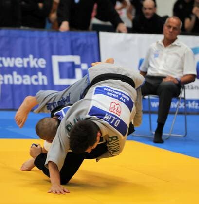 02.07.2022 Offenbach 1. Judo-Bundesliga 2022 Männer 1. JC Samurai Offenbach gegen TV 1848Erlangen Athanasios Mylonelis (Samurai) gegen David Lim (TV 1848 Erlangen )