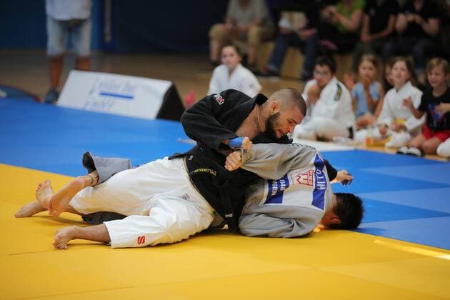 02.07.2022 Offenbach 1. Judo-Bundesliga 2022 Männer 1. JC Samurai Offenbach gegen TV 1848Erlangen Athanasios Mylonelis (Samurai) gegen David Lim (TV 1848 Erlangen )