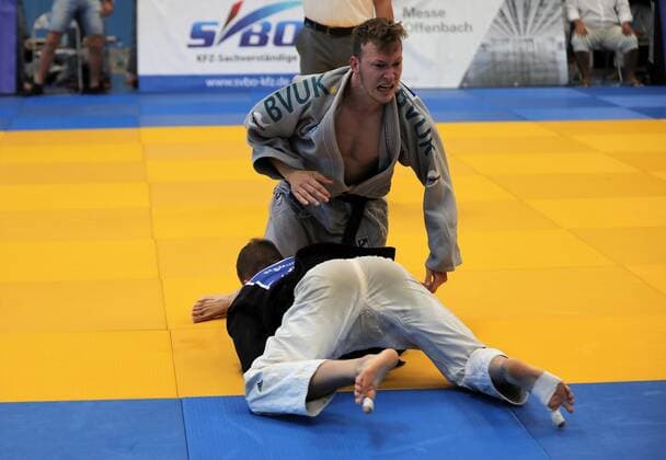 02.07.2022 Offenbach 1. Judo-Bundesliga 2022 Männer 1. JC Samurai Offenbach gegen TV 1848Erlangen Leon Ehmig (Samurai) gegen Tim Himmelspach (TV 1848 Erlangen )
