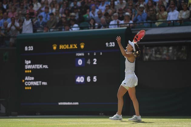 Alize Cornet (Fra) defeated Iga Swiatek (Pol) TENNIS : Wimbledon 2022 : 02 07 2022 AntoineCouvercelle Panoramic 