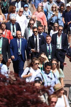 Tennis - Wimbledon (Day 7) 3rd July 2022 - Tennis - Wimbledon (Day 7) - Roger Federer (C) walks through the crowds - Photo: Simon Stacpoole Offside. London UK Copyright: xSimonxStacpoolexOffside