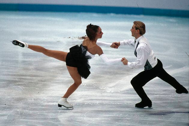 Maya Usova + Aleksandr Zhulin RUS im Eistanzen bei der Olmpade Lillehammer 94 wo sie die Silbermedaille gewinnen konnten *** Maya Usova Aleksandr Zhulin RUS in ice dancing at the Olmpade Lillehammer 94 where they won the silver medal