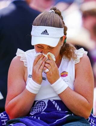 Mandatory Credit: Photo by James Veysey Shutterstock (13012857ai) Jelena Ostapenko during her fourth round match Wimbledon Tennis Championships, Day 7, The All England Lawn Tennis and Croquet Club, London, UK - 03 Jul 2022 Wimbledon Tennis Championships, Day 7, The All England Lawn Tennis and Croquet Club, London, UK - 03 Jul 2022  Copyright: xJamesxVeysey Shutterstockx 13012857ai