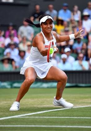 Mandatory Credit: Photo by James Veysey Shutterstock (13012856bj) Heather Watson during her fourth round match Wimbledon Tennis Championships, Day 7, The All England Lawn Tennis and Croquet Club, London, UK - 03 Jul 2022 Wimbledon Tennis Championships, Day 7, The All England Lawn Tennis and Croquet Club, London, UK - 03 Jul 2022  Copyright: xJamesxVeysey Shutterstockx 13012856bj