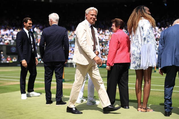 Tennis - Wimbledon (Day 7) 3rd July 2022 - Tennis - Wimbledon (Day 7) - Bjorn Borg looks on as past champions gather on Centre Court - Photo: Simon Stacpoole Offside. London UK Copyright: xSimonxStacpoolexOffside