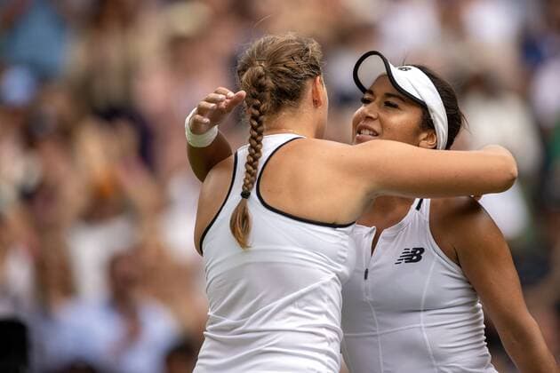 Mandatory Credit: Photo by Ella Ling Shutterstock (13012853cg) Jule Niemeier celebrates victory in her fourth round match against Heather Watson Wimbledon Tennis Championships, Day 7, The All England Lawn Tennis and Croquet Club, London, UK - 03 Jul 2022 Wimbledon Tennis Championships, Day 7, The All England Lawn Tennis and Croquet Club, London, UK - 03 Jul 2022  Copyright: xEllaxLing Shutterstockx 13012853cg