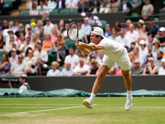 Mandatory Credit: Photo by Dave Shopland Shutterstock (13012855an) Tommy Paul during his fourth round match Wimbledon Tennis Championships, Day 7, The All England Lawn Tennis and Croquet Club, London, UK - 03 Jul 2022 Wimbledon Tennis Championships, Day 7, The All England Lawn Tennis and Croquet Club, London, UK - 03 Jul 2022  Copyright: xDavexShopland Shutterstockx 13012855an
