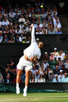 Mandatory Credit: Photo by James Veysey Shutterstock (13012856ek) Carlos Alcaraz during his fourth round match Wimbledon Tennis Championships, Day 7, The All England Lawn Tennis and Croquet Club, London, UK - 03 Jul 2022 Wimbledon Tennis Championships, Day 7, The All England Lawn Tennis and Croquet Club, London, UK - 03 Jul 2022  Copyright: xJamesxVeysey Shutterstockx 13012856ek