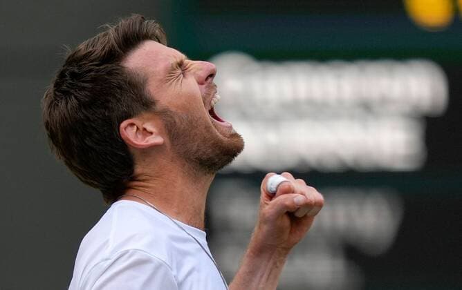 Mandatory Credit: Photo by Dave Shopland Shutterstock (13012855bt) Cameron Norrie celebrates victory in his fourth round match Wimbledon Tennis Championships, Day 7, The All England Lawn Tennis and Croquet Club, London, UK - 03 Jul 2022 Wimbledon Tennis Championships, Day 7, The All England Lawn Tennis and Croquet Club, London, UK - 03 Jul 2022  Copyright: xDavexShopland Shutterstockx 13012855bt