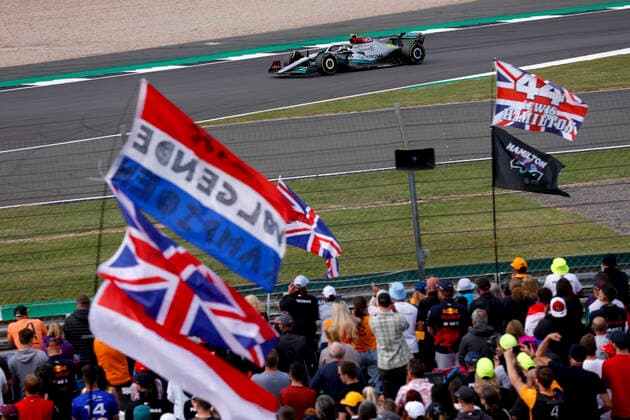 44 Lewis Hamilton (GBR, Mercedes-AMG Petronas F1 Team), F1 Grand Prix of Great Britain at Silverstone Circuit on July 3, 2022 in Silverstone, United Kingdom. (Photo by HOCH ZWEI) Silverstone United Kingdom