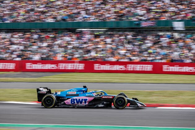 14 Fernando Alonso (ESP, BWT Alpine F1 Team), F1 Grand Prix of Great Britain at Silverstone Circuit on July 3, 2022 in Silverstone, United Kingdom. (Photo by HOCH ZWEI) Silverstone United Kingdom