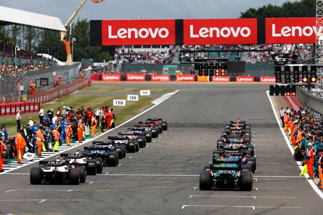 Start, F1 Grand Prix of Great Britain at Silverstone Circuit on July 3, 2022 in Silverstone, United Kingdom. (Photo by HOCH ZWEI) Silverstone United Kingdom