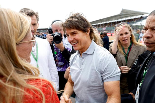 Tom Cruise, F1 Grand Prix of Great Britain at Silverstone Circuit on July 3, 2022 in Silverstone, United Kingdom. (Photo by HOCH ZWEI) Silverstone United Kingdom