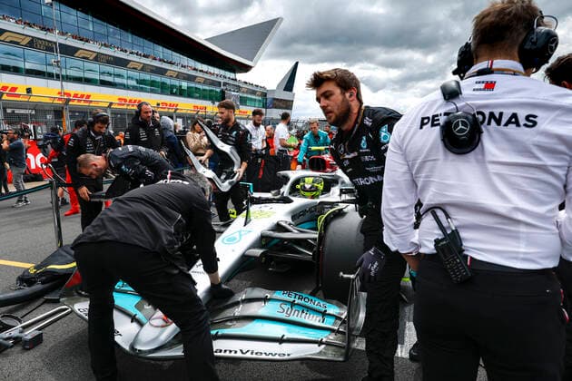 44 Lewis Hamilton (GBR, Mercedes-AMG Petronas F1 Team), F1 Grand Prix of Great Britain at Silverstone Circuit on July 3, 2022 in Silverstone, United Kingdom. (Photo by HOCH ZWEI) Silverstone United Kingdom