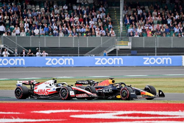47 Mick Schumacher (DEU, Haas F1 Team), 1 Max Verstappen (NLD, Oracle Red Bull Racing), F1 Grand Prix of Great Britain at Silverstone Circuit on July 3, 2022 in Silverstone, United Kingdom. (Photo by HOCH ZWEI) Silverstone United Kingdom