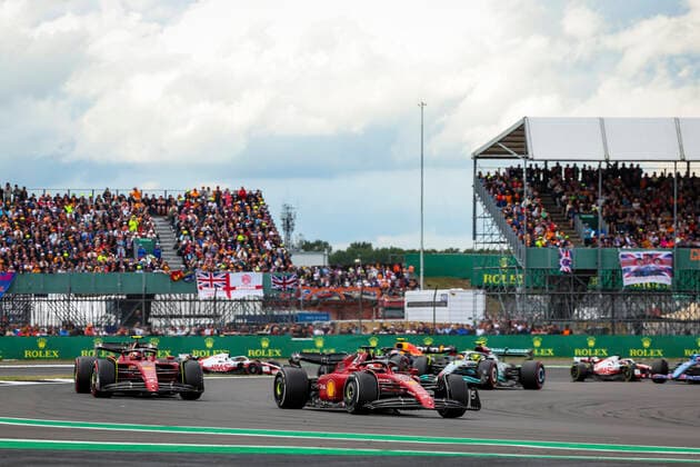 16 Charles Leclerc (MCO, Scuderia Ferrari), 55 Carlos Sainz (ESP, Scuderia Ferrari), F1 Grand Prix of Great Britain at Silverstone Circuit on July 3, 2022 in Silverstone, United Kingdom. (Photo by HOCH ZWEI) Silverstone United Kingdom