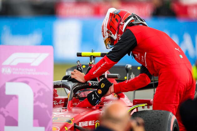 55 Carlos Sainz (ESP, Scuderia Ferrari), 16 Charles Leclerc (MCO, Scuderia Ferrari), F1 Grand Prix of Great Britain at Silverstone Circuit on July 3, 2022 in Silverstone, United Kingdom. (Photo by HOCH ZWEI) Silverstone United Kingdom