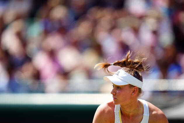 Mandatory Credit: Photo by Javier Garcia Shutterstock (13012862v) Elena Rybakina during her fourth round match Wimbledon Tennis Championships, Day 8, The All England Lawn Tennis and Croquet Club, London, UK - 04 Jul 2022 Wimbledon Tennis Championships, Day 8, The All England Lawn Tennis and Croquet Club, London, UK - 04 Jul 2022  Copyright: xJavierxGarcia Shutterstockx 13012862v