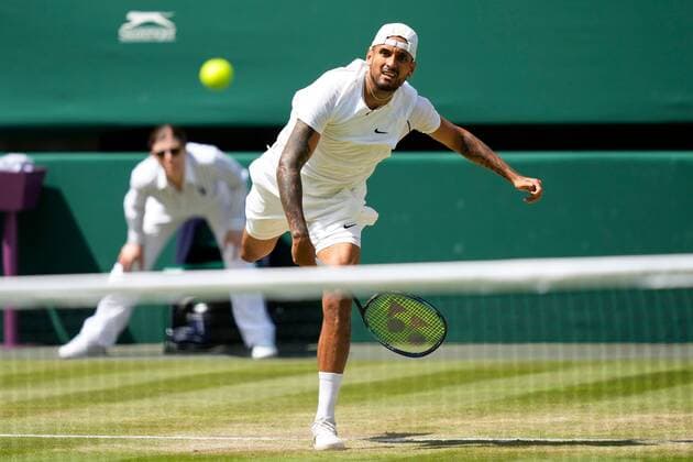 Mandatory Credit: Photo by Dave Shopland Shutterstock (13012860y) Nick Kyrgios during his fourth round match Wimbledon Tennis Championships, Day 8, The All England Lawn Tennis and Croquet Club, London, UK - 04 Jul 2022 Wimbledon Tennis Championships, Day 8, The All England Lawn Tennis and Croquet Club, London, UK - 04 Jul 2022  Copyright: xDavexShopland Shutterstockx 13012860y