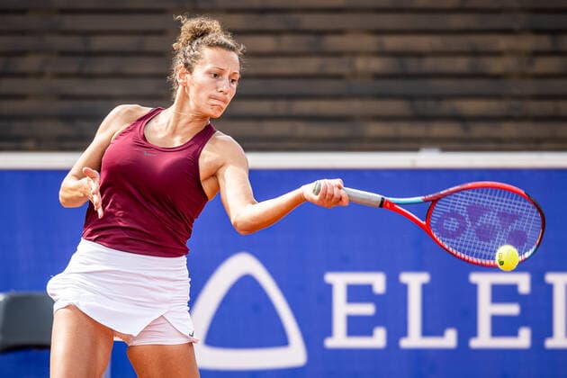 220704 Elixane Lechemia, Frankrike, under dag 1 av WTA, Tennis Damen Nordea Open den 4 juli 2022 i Bastad. Copyright: CHRISTOFFERxBORGxMATTISSON BB220704CB070