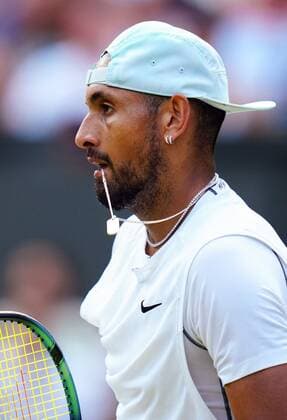 Mandatory Credit: Photo by Javier Garcia Shutterstock (13012862ay) Nick Kyrgios during his fourth round match Wimbledon Tennis Championships, Day 8, The All England Lawn Tennis and Croquet Club, London, UK - 04 Jul 2022 Wimbledon Tennis Championships, Day 8, The All England Lawn Tennis and Croquet Club, London, UK - 04 Jul 2022  Copyright: xJavierxGarcia Shutterstockx 13012862ay