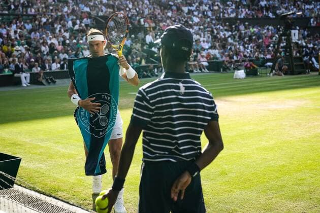 Mandatory Credit: Photo by Dave Shopland Shutterstock (13012860ef) Rafael Nadal during his fourth round match Wimbledon Tennis Championships, Day 8, The All England Lawn Tennis and Croquet Club, London, UK - 04 Jul 2022 Wimbledon Tennis Championships, Day 8, The All England Lawn Tennis and Croquet Club, London, UK - 04 Jul 2022  Copyright: xDavexShopland Shutterstockx 13012860ef