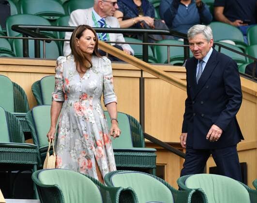 Mandatory Credit: Photo by James Veysey Shutterstock (13012868x) Carole Midleton and Michael Middleton in the Royal Box on Centre Court Wimbledon Tennis Championships, Day 9, The All England Lawn Tennis and Croquet Club, London, UK - 05 Jul 2022 Wimbledon Tennis Championships, Day 9, The All England Lawn Tennis and Croquet Club, London, UK - 05 Jul 2022  Copyright: xJamesxVeysey Shutterstockx 13012868x