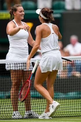 Mandatory Credit: Photo by Dave Shopland Shutterstock (13012866an) Tatjana Maria celebrates winning her quarter final match Wimbledon Tennis Championships, Day 9, The All England Lawn Tennis and Croquet Club, London, UK - 05 Jul 2022 Wimbledon Tennis Championships, Day 9, The All England Lawn Tennis and Croquet Club, London, UK - 05 Jul 2022  Copyright: xDavexShopland Shutterstockx 13012866an