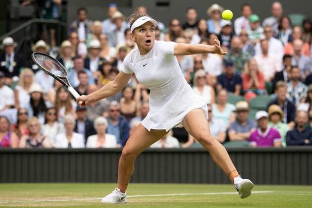 Mandatory Credit: Photo by Ella Ling Shutterstock (13018040v) Simona Halep during her quarter final match Wimbledon Tennis Championships, Day 10, The All England Lawn Tennis and Croquet Club, London, UK - 06 Jul 2022 Wimbledon Tennis Championships, Day 10, The All England Lawn Tennis and Croquet Club, London, UK - 06 Jul 2022  Copyright: xEllaxLing Shutterstockx 13018040v