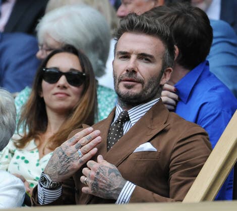 Tennis Championships - Week One - Day Ten - All England Lawn Tennis Club, Wimbledon - Wednesday 6th July 2022 Womens Singles. Simona Halep (ROU) v Amanda Anisimova (USA) David Beckham in the Royal box 