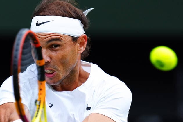 Mandatory Credit: Photo by Javier Garcia Shutterstock (13018042ej) Rafael Nadal during his quarter-final match Wimbledon Tennis Championships, Day 10, The All England Lawn Tennis and Croquet Club, London, UK - 06 Jul 2022 Wimbledon Tennis Championships, Day 10, The All England Lawn Tennis and Croquet Club, London, UK - 06 Jul 2022  Copyright: xJavierxGarcia Shutterstockx 13018042ej
