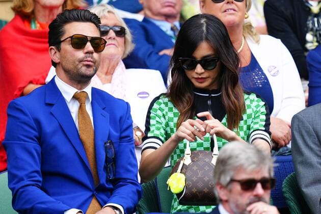 Mandatory Credit: Photo by Javier Garcia Shutterstock (13018042eq) Dominic Cooper and Gemma Chan in the Royal Box on Centre Court Wimbledon Tennis Championships, Day 10, The All England Lawn Tennis and Croquet Club, London, UK - 06 Jul 2022 Wimbledon Tennis Championships, Day 10, The All England Lawn Tennis and Croquet Club, London, UK - 06 Jul 2022  Copyright: xJavierxGarcia Shutterstockx 13018042eq
