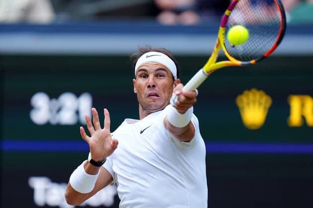 Mandatory Credit: Photo by Javier Garcia Shutterstock (13018042ex) Rafael Nadal during his quarter-final match Wimbledon Tennis Championships, Day 10, The All England Lawn Tennis and Croquet Club, London, UK - 06 Jul 2022 Wimbledon Tennis Championships, Day 10, The All England Lawn Tennis and Croquet Club, London, UK - 06 Jul 2022  Copyright: xJavierxGarcia Shutterstockx 13018042ex