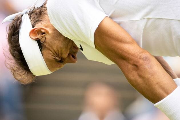 Mandatory Credit: Photo by Ella Ling Shutterstock (13018040av) Rafael Nadal during his quarter final match Wimbledon Tennis Championships, Day 10, The All England Lawn Tennis and Croquet Club, London, UK - 06 Jul 2022 Wimbledon Tennis Championships, Day 10, The All England Lawn Tennis and Croquet Club, London, UK - 06 Jul 2022  Copyright: xEllaxLing Shutterstockx 13018040av