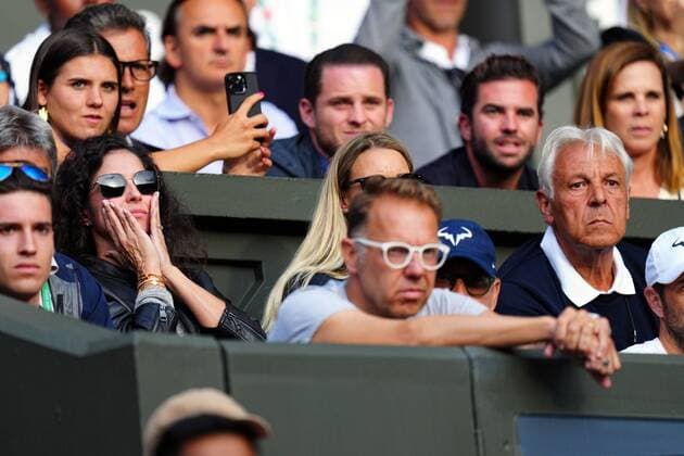 Mandatory Credit: Photo by Javier Garcia Shutterstock (13018042lc) The wife of Rafael Nadal, Maria Francisca Perello, his sister, Maria Isabel Nadal and father, Sebastian Nadal feel the tension Wimbledon Tennis Championships, Day 10, The All England Lawn Tennis and Croquet Club, London, UK - 06 Jul 2022 Wimbledon Tennis Championships, Day 10, The All England Lawn Tennis and Croquet Club, London, UK - 06 Jul 2022 Copyright: xJavierxGarcia Shutterstockx 13018042lc