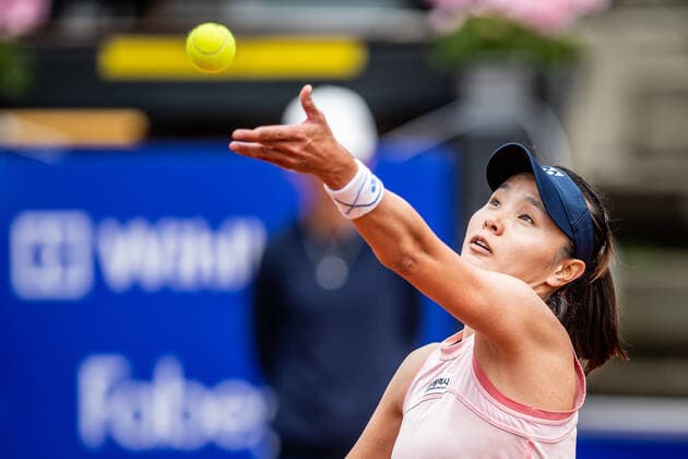 220707 Su Jeong Jang, Korea, under dag 4 av WTA, Tennis Damen Nordea Open den 7 juli 2022 i Bastad. Copyright: CHRISTOFFERxBORGxMATTISSON BB220707CB006