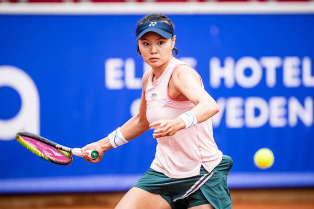 220707 Su Jeong Jang, Korea, under dag 4 av WTA, Tennis Damen Nordea Open den 7 juli 2022 i Bastad. Copyright: CHRISTOFFERxBORGxMATTISSON BB220707CB007