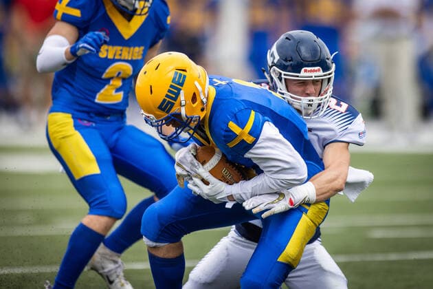 AMERICAN FOOTBALL - U19 European Championship, EM, Europameisterschaft VIENNA,AUSTRIA,07.JUL.22 - AMERICAN FOOTBALL - IFAF 2022 Men s U19 European Group A Championships, Sweden vs France. Image shows Elliot Lindehammer (SWE).  GEPAxpictures xDavidxBitzan