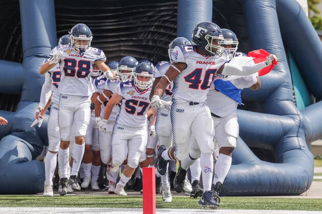 AMERICAN FOOTBALL - U19 European Championship, EM, Europameisterschaft VIENNA,AUSTRIA,07.JUL.22 - AMERICAN FOOTBALL - IFAF 2022 Men s U19 European Group A Championships, Sweden vs France. Image shows the team of FRA.  GEPAxpictures xDavidxBitzan