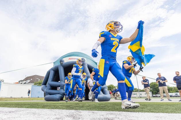 AMERICAN FOOTBALL - U19 European Championship, EM, Europameisterschaft VIENNA,AUSTRIA,07.JUL.22 - AMERICAN FOOTBALL - IFAF 2022 Men s U19 European Group A Championships, Sweden vs France. Image shows the team of SWE.  GEPAxpictures xDavidxBitzan