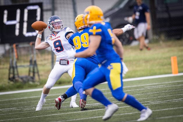 AMERICAN FOOTBALL - U19 European Championship, EM, Europameisterschaft VIENNA,AUSTRIA,07.JUL.22 - AMERICAN FOOTBALL - IFAF 2022 Men s U19 European Group A Championships, Sweden vs France. Image shows Dimitri Vercaigne (FRA).  GEPAxpictures xDavidxBitzan