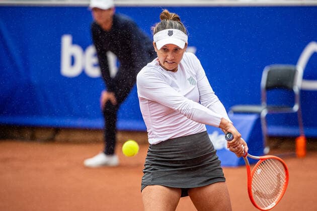 220707 Lauren Davis, USA, under dag 4 av WTA, Tennis Damen Nordea Open den 7 juli 2022 i Bastad. Copyright: CHRISTOFFERxBORGxMATTISSON BB220707CB029