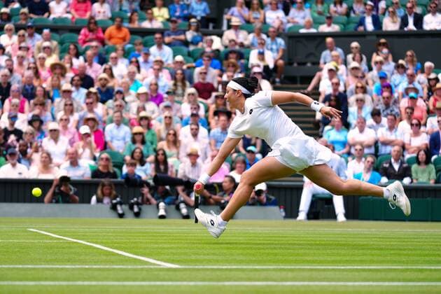 Mandatory Credit: Photo by Javier Garcia Shutterstock (13018047j) Ons Jabeur during her semi final match Wimbledon Tennis Championships, Day 11, The All England Lawn Tennis and Croquet Club, London, UK - 07 Jul 2022 Wimbledon Tennis Championships, Day 11, The All England Lawn Tennis and Croquet Club, London, UK - 07 Jul 2022  Copyright: xJavierxGarcia Shutterstockx 13018047j
