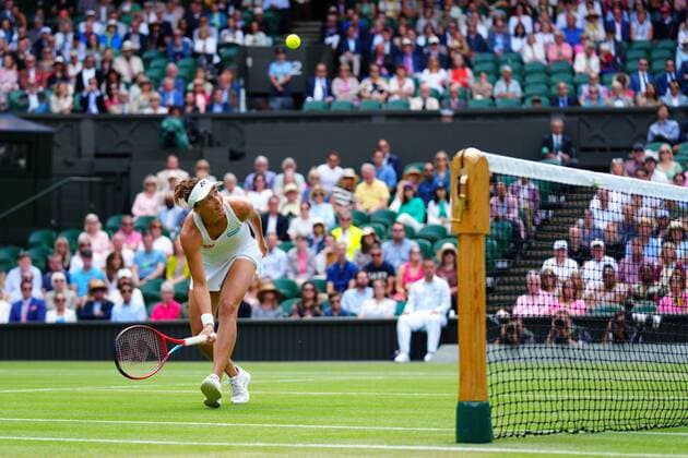 Mandatory Credit: Photo by Javier Garcia Shutterstock (13018047n) Tatjana Maria during her semi final match Wimbledon Tennis Championships, Day 11, The All England Lawn Tennis and Croquet Club, London, UK - 07 Jul 2022 Wimbledon Tennis Championships, Day 11, The All England Lawn Tennis and Croquet Club, London, UK - 07 Jul 2022  Copyright: xJavierxGarcia Shutterstockx 13018047n
