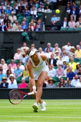 Mandatory Credit: Photo by Javier Garcia Shutterstock (13018047m) Tatjana Maria during her semi final match Wimbledon Tennis Championships, Day 11, The All England Lawn Tennis and Croquet Club, London, UK - 07 Jul 2022 Wimbledon Tennis Championships, Day 11, The All England Lawn Tennis and Croquet Club, London, UK - 07 Jul 2022  Copyright: xJavierxGarcia Shutterstockx 13018047m