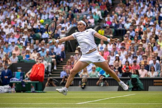 Mandatory Credit: Photo by Ella Ling Shutterstock (13018045c) Ons Jabeur during her semi final match Wimbledon Tennis Championships, Day 11, The All England Lawn Tennis and Croquet Club, London, UK - 07 Jul 2022 Wimbledon Tennis Championships, Day 11, The All England Lawn Tennis and Croquet Club, London, UK - 07 Jul 2022  Copyright: xEllaxLing Shutterstockx 13018045c