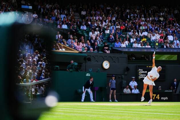 Mandatory Credit: Photo by Javier Garcia Shutterstock (13018047w) Ons Jabeur during her semi final match Wimbledon Tennis Championships, Day 11, The All England Lawn Tennis and Croquet Club, London, UK - 07 Jul 2022 Wimbledon Tennis Championships, Day 11, The All England Lawn Tennis and Croquet Club, London, UK - 07 Jul 2022  Copyright: xJavierxGarcia Shutterstockx 13018047w