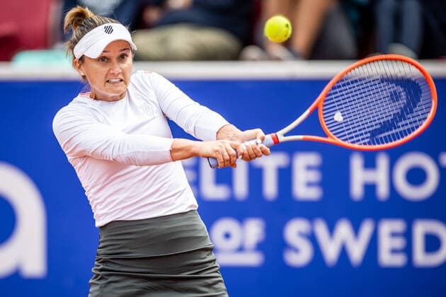 220707 Lauren Davis, USA, under dag 4 av WTA, Tennis Damen Nordea Open den 7 juli 2022 i Bastad. Copyright: CHRISTOFFERxBORGxMATTISSON BB220707CB068